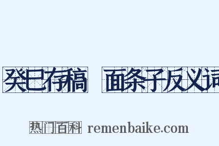 癸巳存稿·面条子反义词是什么意思的图片